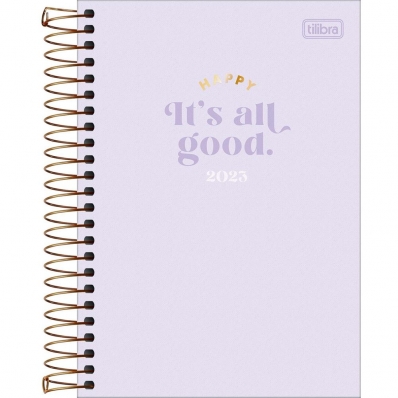 Agenda espiral diária happy cores 176 fls 140x200mm 2023