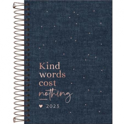 Agenda espiral diária executiva cambridge denim 176 fls 140x200 mm 2023