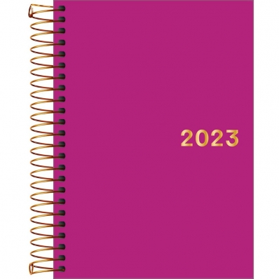Agenda espiral diária feminina rosa napoli 176 fls 129x187 mm 2023