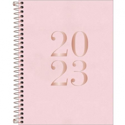 Agenda espiral diária executiva feminina vanilla 176 fls 177x240mm 2023