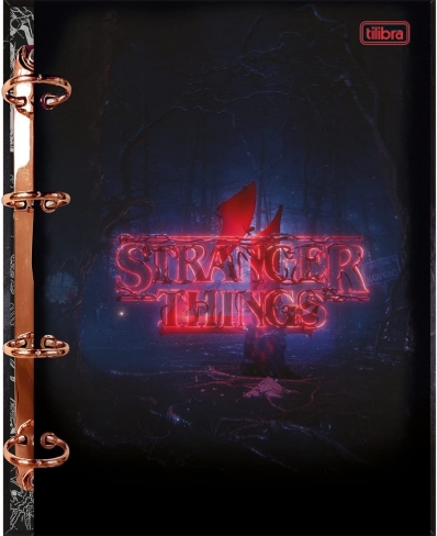 Caderno fichário colegial argolado Stranger Things 160 Fls 210x260mm