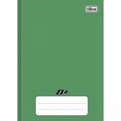 Caderno capa dura brochura linguagem 48 fls 140x200mm 1/4 verde D+