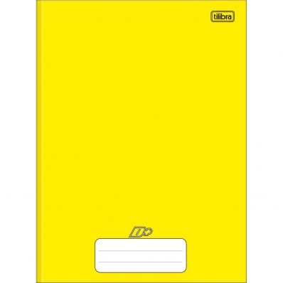 Caderno capa dura brochura linguagem 48 fls 140x200mm 1/4 amarelo D+