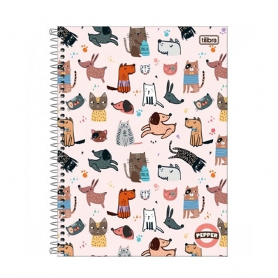 Caderno capa dura universitário 1x1 80 fls 200x275mm pepper