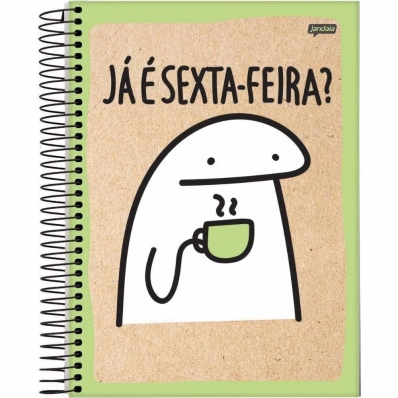 Caderno capa dura universitário 1x1 80 fls 200x275mm flork