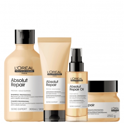 Kit LOréal Professionnel Absolut Repair Gold Quinoa + Protein Quarteto (4 Produtos)