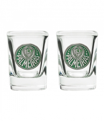 Jogo Com 2 Copos De Vidro Para Shot 70ml - Palmeiras
