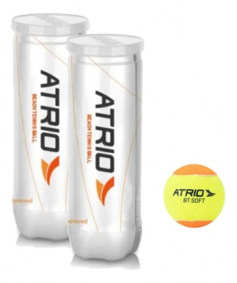 Kit Com 6 Bolas De Beach Tennis Itf Soft Atrio