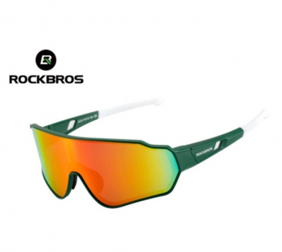 Óculos Esporte Corrida Ciclismo Rockbros Verde Uv400 