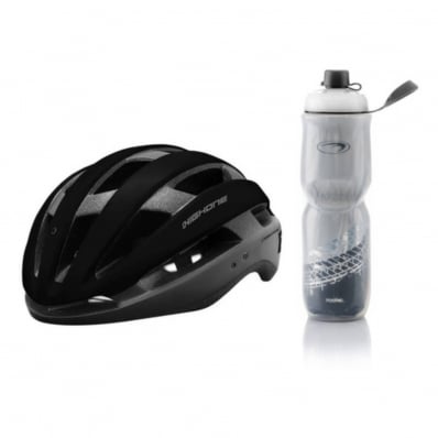 Kit Capacete Ciclismo HighOne Wind Garrafa Térmica Preto