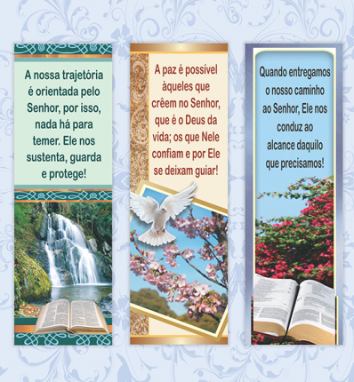 Marca página com mensagem religiosa 4.80x14.50cm verniz uv 1un