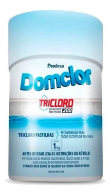 Pastilha De Cloro Piscina Domclor Tricloro 200g - Kit Com 5