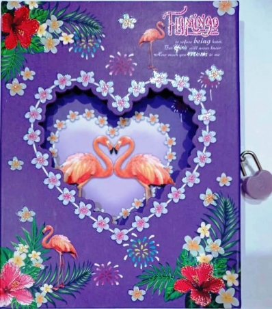 Diário luxo flamingo - lilás