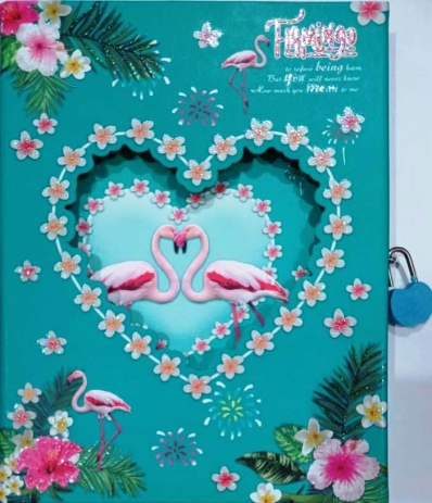 Diário luxo flamingo - verde