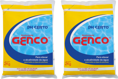 Kit 2 Ph Certo Genco Elevador De Alcalinidade Piscinas 2kg