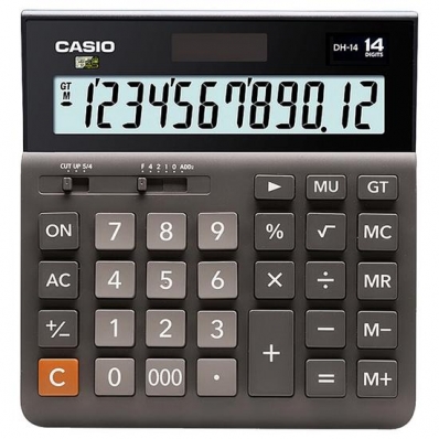 Calculadora Casio DH-14-BK-W-DP / 14 Digitos - Cinza / Preto