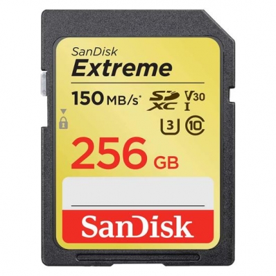 Cartao de Memoria SD Sandisk Extreme C10 256GB 150-70MBS - (SDSDXV5-256G-Gncin)