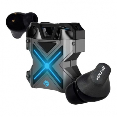 Fone de Ouvido Quanta Krab KBTGE40 Armor / Microfone - Preto / Cinza