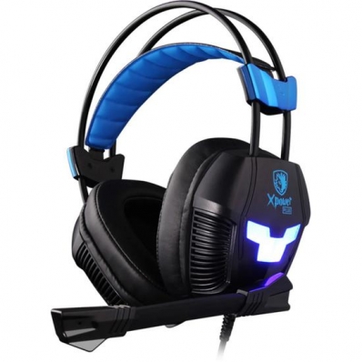 Headset Gamer Sades X-Power Plus SA7065S - Preto/Azul