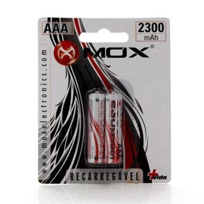 Pilha Recarregavel Mox AA com 2 2300MAH