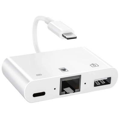 Cabo Adaptador Lightning para Ethernet/USB-A