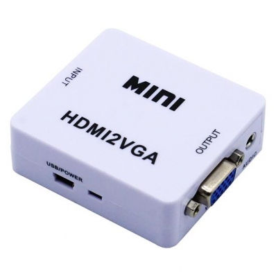 Cabo Adaptador Mini Conversor HLD HDMI para VGA com Saida de Audio 1080P