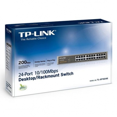 Switch TP-Link / 24 Portas - Preto (TL-SF1024D)