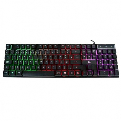 Teclado Gamer Mtek KPL982 USB / LED Multicolor / Portugues - Preto