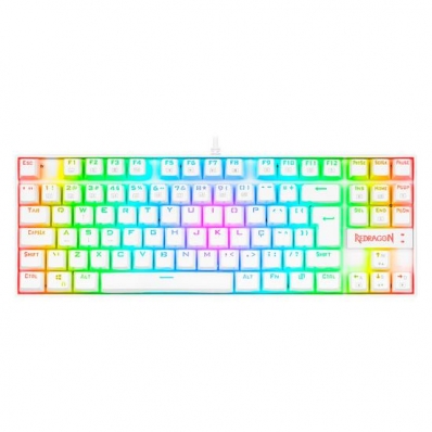 Teclado Gamer Redragon Kumara K552W-RGB RGB - Branco