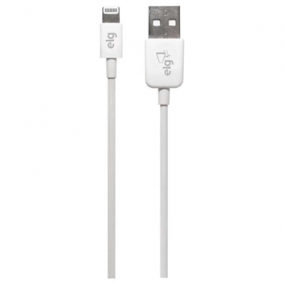 Cabo Lightning USB Elg C818 Injetado Em PVC (1.8 Metros) Branco - Certificado Apple