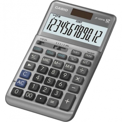 Calculadora Casio JF-120FM (12 Digitos) - Cinza
