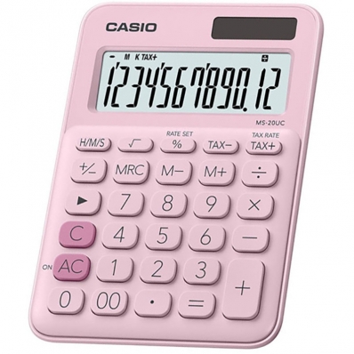 Calculadora Casio MS-20UC (12 Digitos) - Rosa