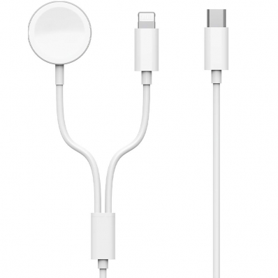 Cabo USB-C A Lightning Wiwu M10 2 Em 1 - Branco 1.5 Metros