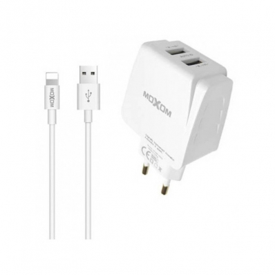Carregador de Parede Moxom MX-HC03 Lightning - Branco