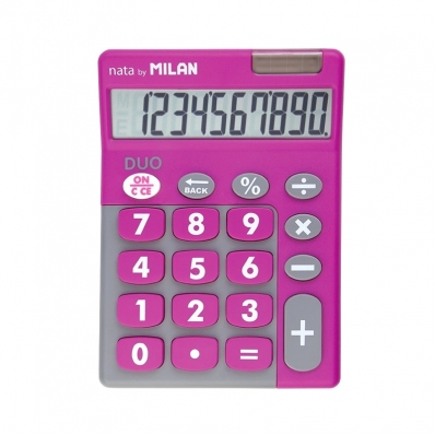 Calculadora Milan Duo Nata BY 10 Digitos 150610TDPBL - Rosa