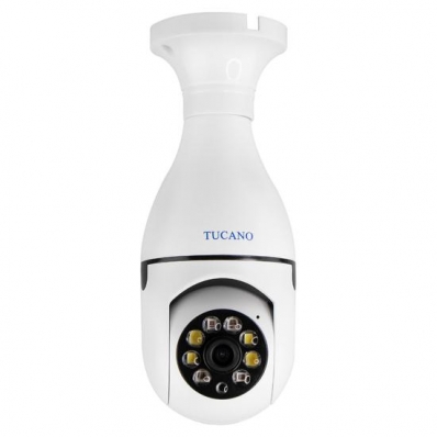Camera de Seguranca IP Tucano TC-E27 - Wi-Fi - Lampada - Branco