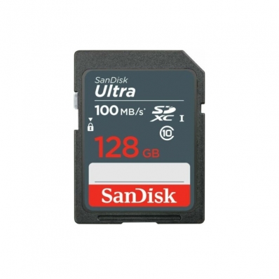 Cartão de Memória SD Sandisk 128GB Ultra SDXC Uhs-I 100MB/s