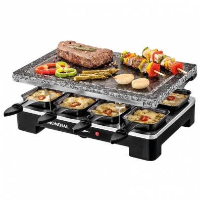 Chapa Grill Mondial Le Gourmet Stone Grill SG-01 1400WATTS 220V Preto/Inox