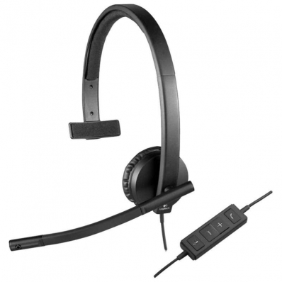 Fone de Ouvido Logitech H650E com Fio USB 981-000513 Preto