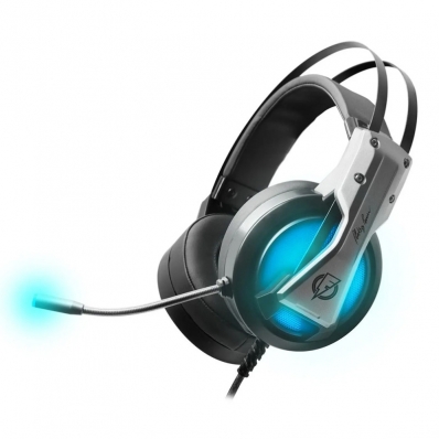 Headset Gamer Elg Flakes Power Storm FLKH001 LED USB 7.1 60MW (2.2M) Preto/Cinza