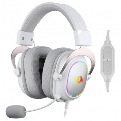 Headset Gaming Redragon Zeus-X H510W-RGB - Branco (com Fio)