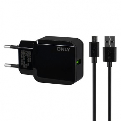 Carregador Only MOD02 - USB - com Cabo Microusb - Preto