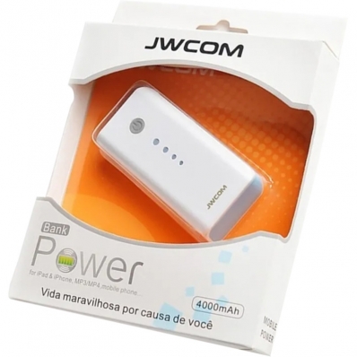 Carregador Portatil Jwcom CPC-TP3600 4000MAH - Cinza/Branco