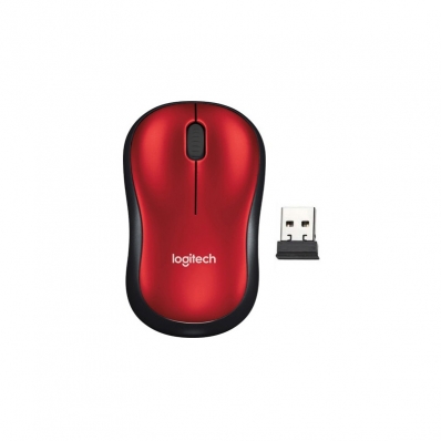 Mouse Logitech M185/2.4 GHZ Sem Fio - Vermelho