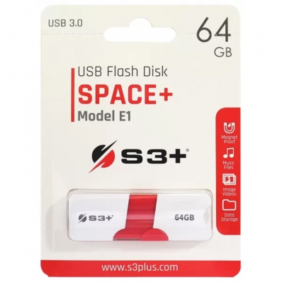 Pendrive S3+ Space+ Model E1 3.0 64GB S3PD3003064BK - USB