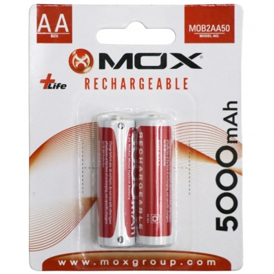 Pilha Mox AA Recarregavel 5000 Mah com 2 Unidades