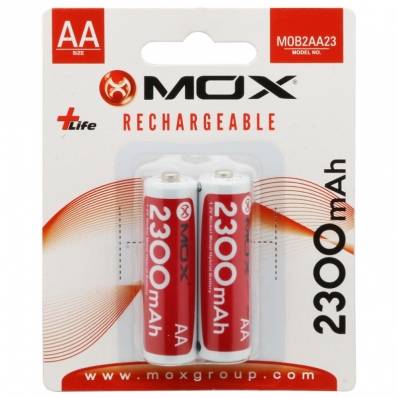 Pilha Mox AA Recarregavel M0B2AA23 Mah com 2 Unidades