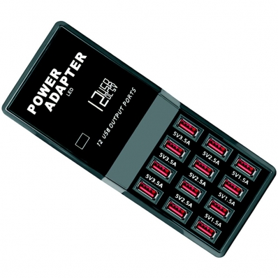 Estacao de Carregamento Satelite A-R21 12 Portas USB-A 65 W - Preto