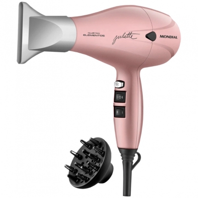 Secador de Cabelo Mondial QU4TRO Elementos BY Juliette SCP-JU-01 220V ~ 60HZ Rose