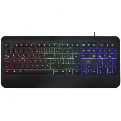 Teclado Mtek KB-7701LR com Cabo - Preto RGB (Portugues)